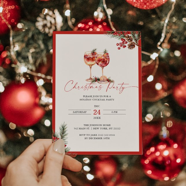 Christmas Party Holiday Cocktails  Invitation (Creator Uploaded)