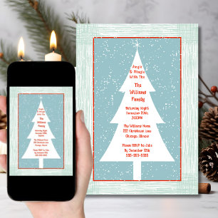 Christmas Party Holiday Gathering Tree Invitation