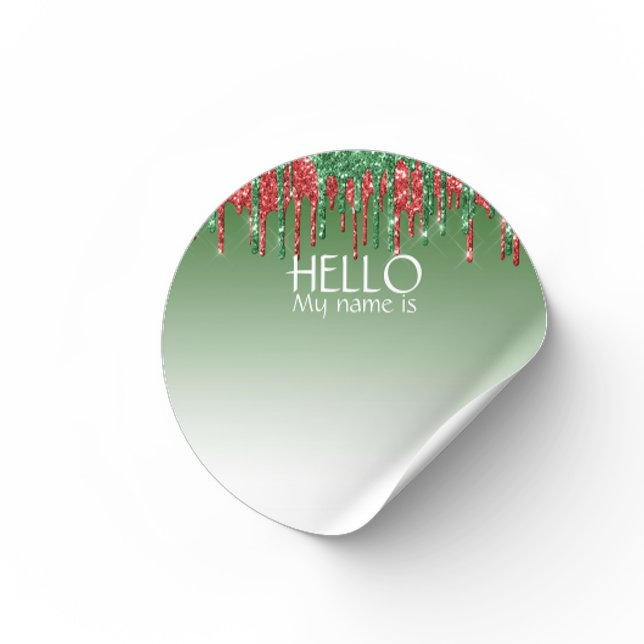 Christmas Party Holiday Hello Name Tag Badge (Creator Uploaded)