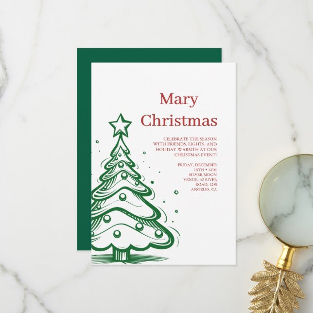 Christmas party holiday invitations (Front/Back In Situ)