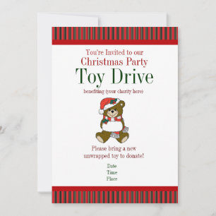 Christmas Party Holiday Toy Drive Invitations