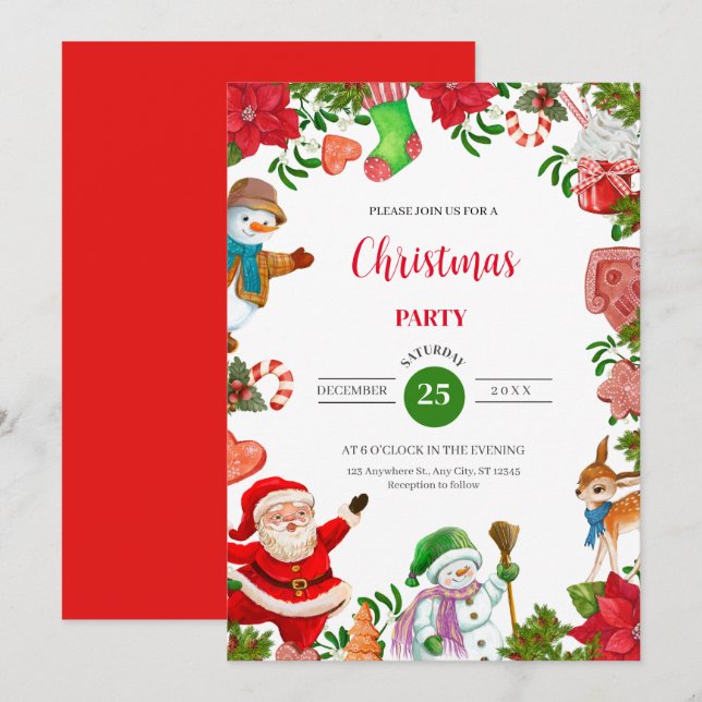 Christmas Party  Invitation (Front/Back)