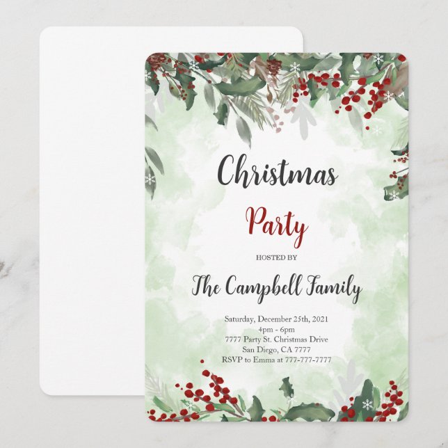 Christmas Party Invitation (Front/Back)