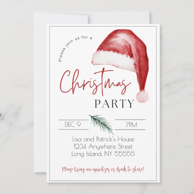 Christmas Party Invitation - 5 x 7 (Front)