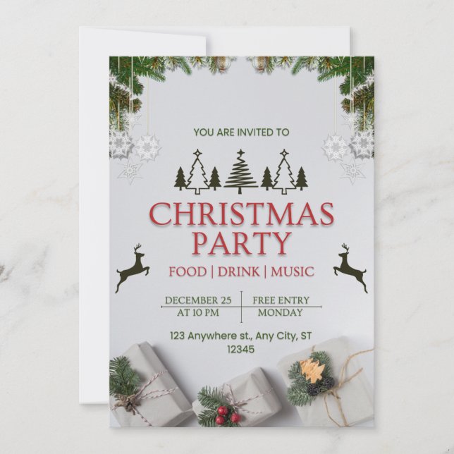 Christmas Party Invitation Card (Front)