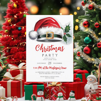 Christmas Party Invitation Card. Secret Santa Edit
