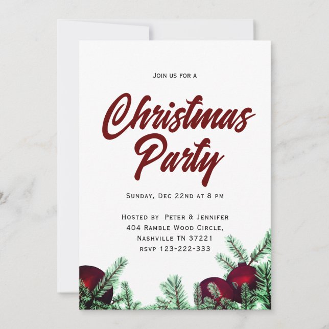 Christmas Party Invitation Cards (Front)