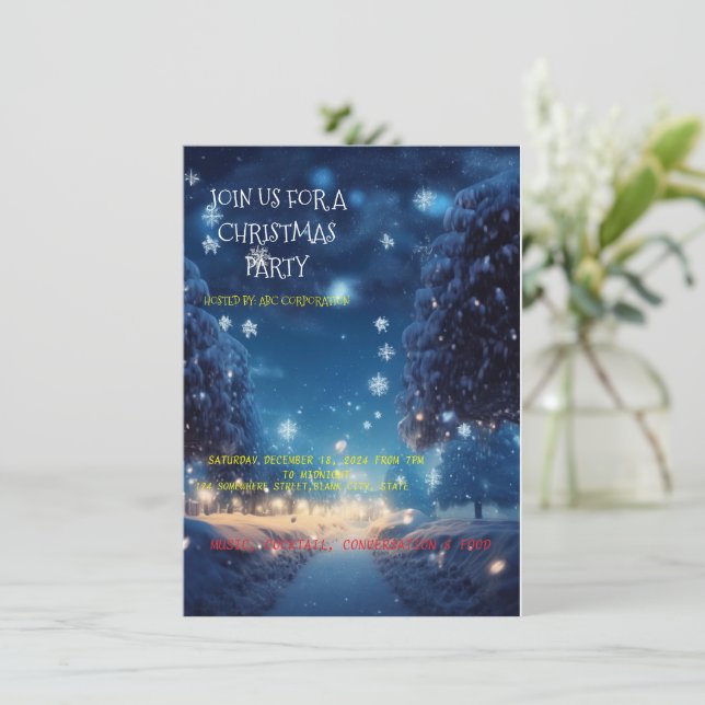 Christmas party Invitation cards (Standing Front)