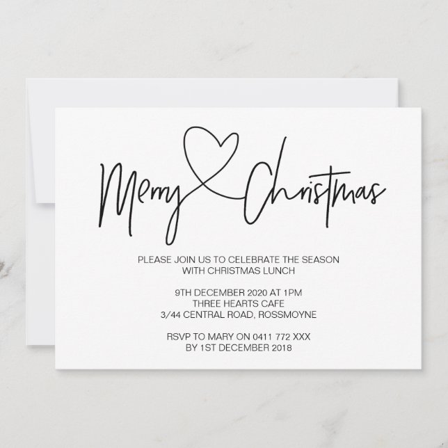 Christmas Party Invitation Christmas Lunch Invite (Front)