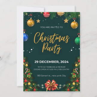 Christmas Party Invitation, Christmas Party Invite