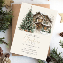 Christmas Party Invitation | Elegant Winter Lodge