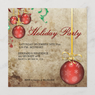 Christmas Party Invitation Fancy Ornaments