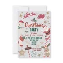 Christmas party invitation for kids and families