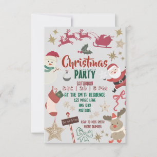Christmas party invitation for kids and families