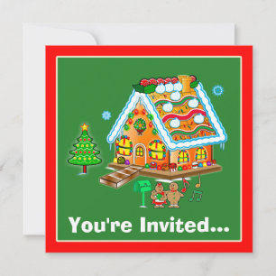 Christmas Party Invitation: Gingerbread House Invitation