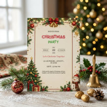 Christmas Party Invitation Holiday Celebration