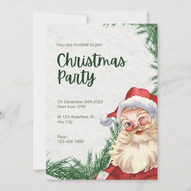 Christmas Party Invitation Holiday Party  (Front)
