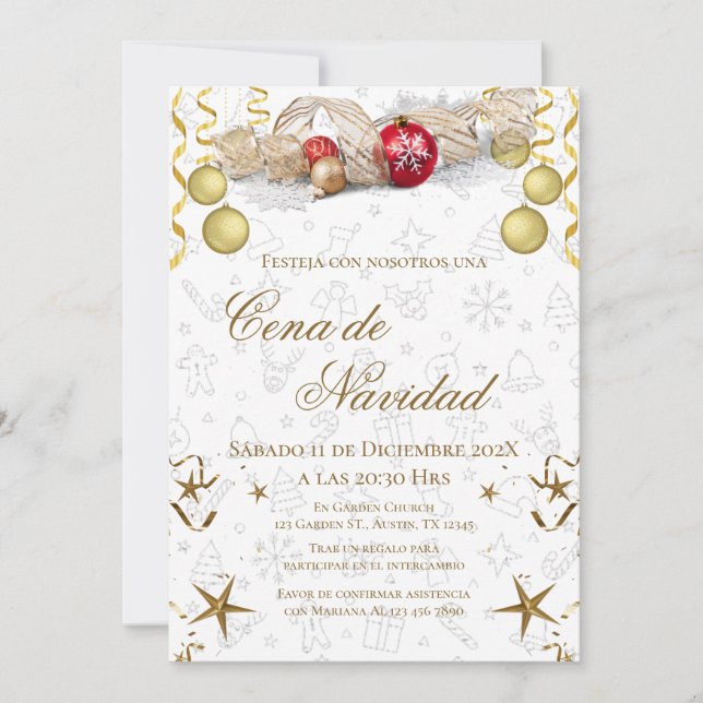 Christmas Party Invitation Posada Navideña (Front)