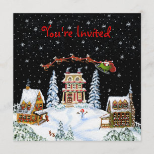 Christmas,party,invitation,Santa,Claus,snowman Invitation