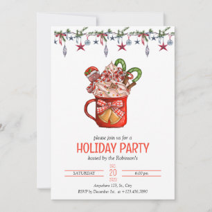 Christmas Party Invitation Template, Holiday Party