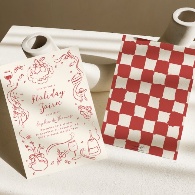 Christmas Party Invitation Whimsical Hand Drawn  (Creator Uploaded)