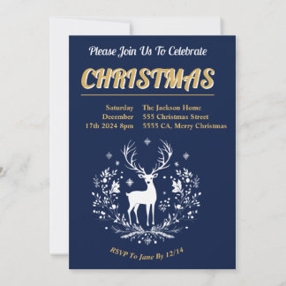 Christmas Party Invitation with deer