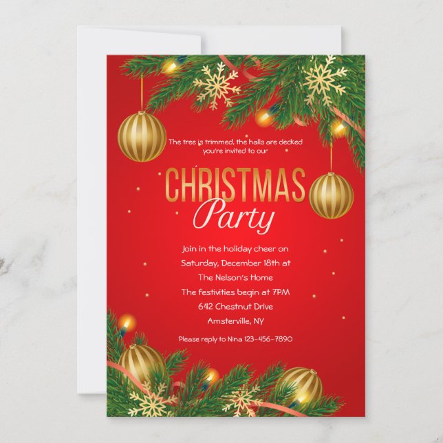 Christmas Party Invitations (Front)