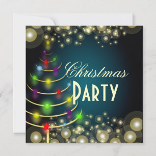 Christmas Party invitations, champagne bubbles Invitation