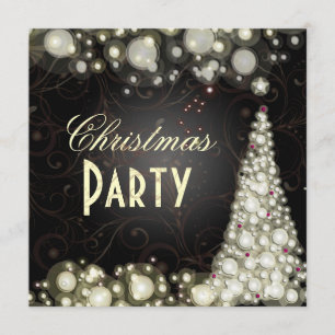 Christmas Party invitations, champagne bubbles Invitation