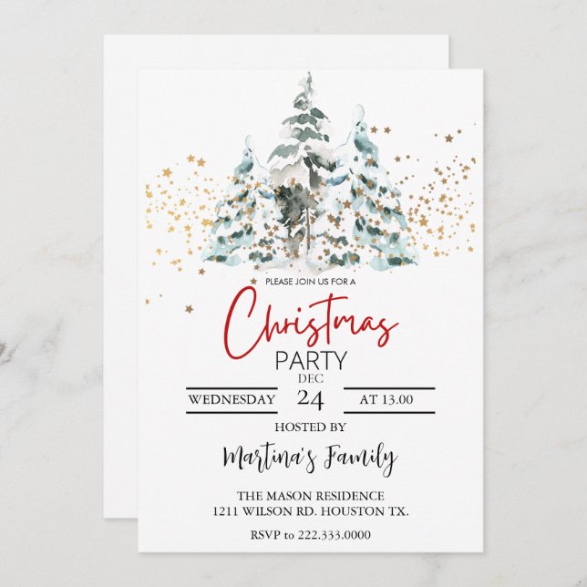 Christmas Party Invitations Holiday Party (Front/Back)
