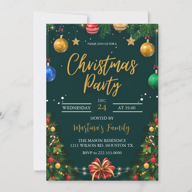 Christmas Party Invitations Holiday Party (Front)