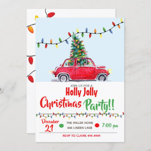 Christmas Party Invitations Holly Jolly