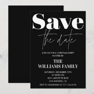 Christmas Party  invitations Save the date Black