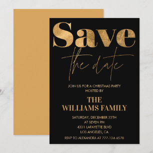 Christmas Party invitations Save the date Black