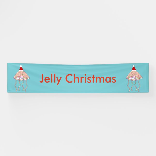Christmas Party Jellyfish Custom Banner (Horizontal)