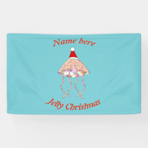 Christmas Party Jellyfish Custom Banner
