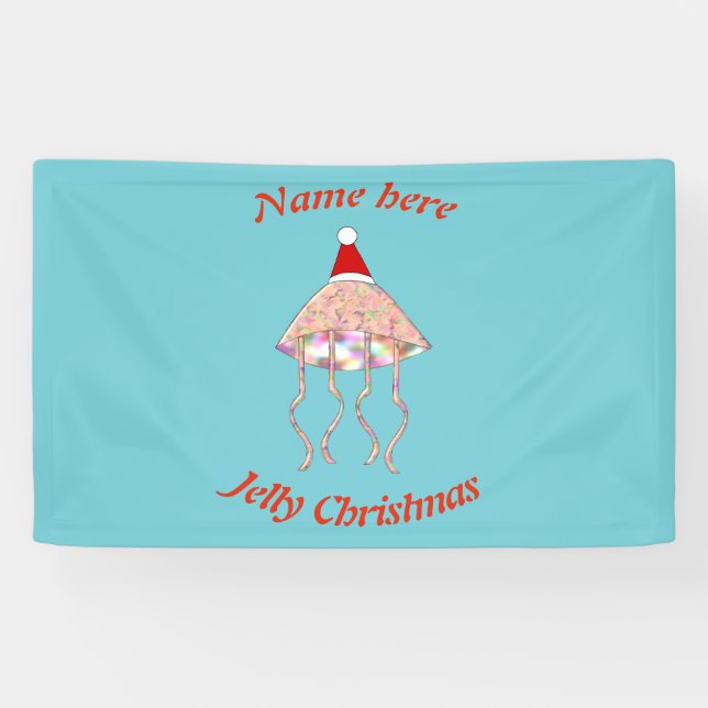 Christmas Party Jellyfish Custom Banner (Horizontal)