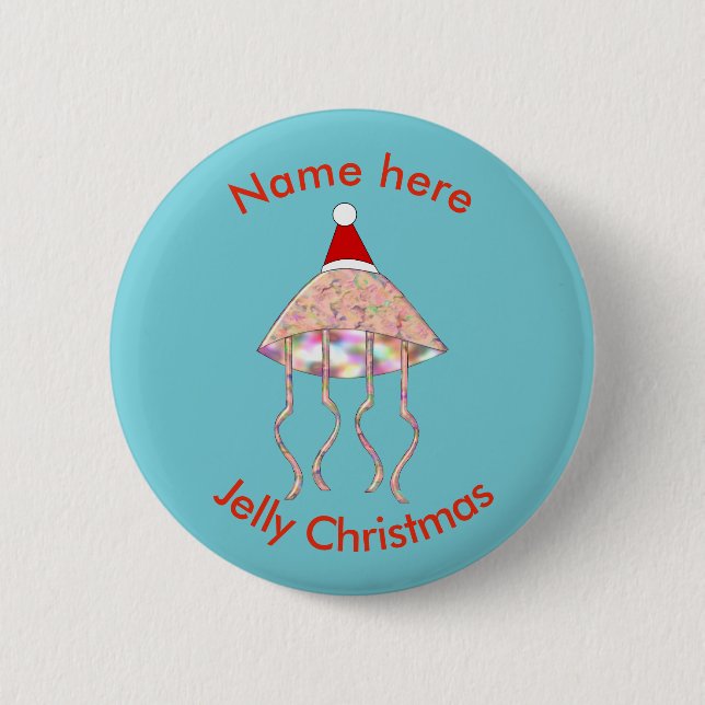 Christmas Party Jellyfish Custom Button (Front)