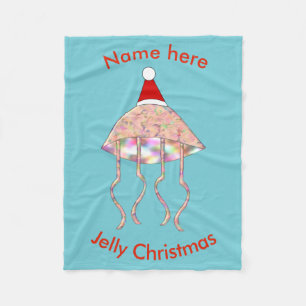 Christmas Party Jellyfish Custom Fleece Blanket
