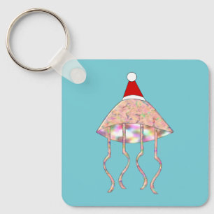 Christmas Party Jellyfish Custom Key Ring