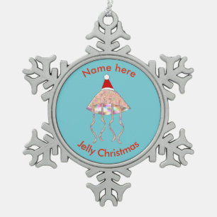 Christmas Party Jellyfish Custom Ornament