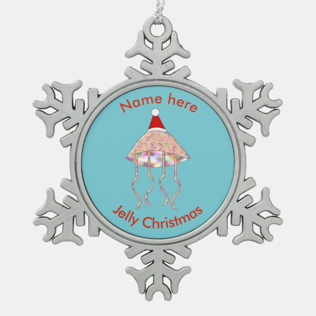 Christmas Party Jellyfish Custom Ornament (Front)