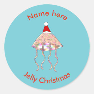 Christmas Party Jellyfish Custom Stickers