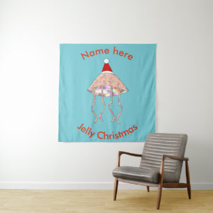 Christmas Party Jellyfish Custom Tapestry
