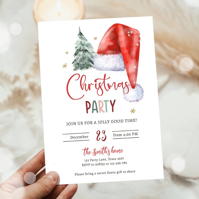 Christmas Party Jingle and Mingle Holiday Santa Invitation (Creator Uploaded)