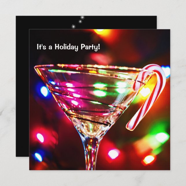 Christmas Party Lights Invitation (Front/Back)