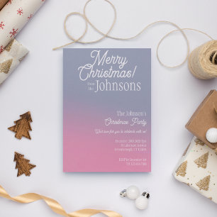 Christmas Party Lilac Pink Ombre Invitation
