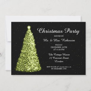 Christmas Party Lime Green Invitation