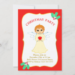 Christmas Party Little Angel Invitation
