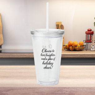 Christmas party love laughter cheer acrylic tumbler
